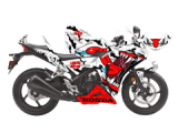 Honda CBR 250 Asphalt Monster Design Sticker Set Beyaz Eski Kasa