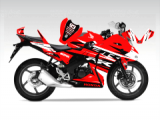 Honda CBR125 R RR Lines Kırmızı Siyah Beyaz Sticker Set