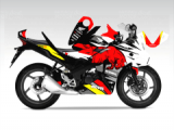 Honda CBR 125 R Bull Design Siyah Sticker Set