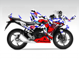 Honda CBR 125 R Asphalt Monster Desing Sticker Set Mavi Detaylı