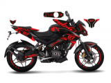 Bajaj Pulsar 200 NS Naked Sport Design Sticker Set Siyah - Kırmızı