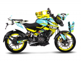 Bajaj Pulsar 200 NS Yellow Flou Design Sticker Set Turkuaz