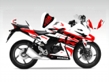 Honda CBR 125 RR Lines Design Sticker Set (Beyaz-Kırmızı-Siyah)