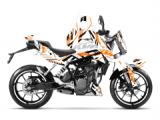 KTM Duke 390 Xtreme Lines Design Sticker Set Beyaz-Siyah-Turuncu